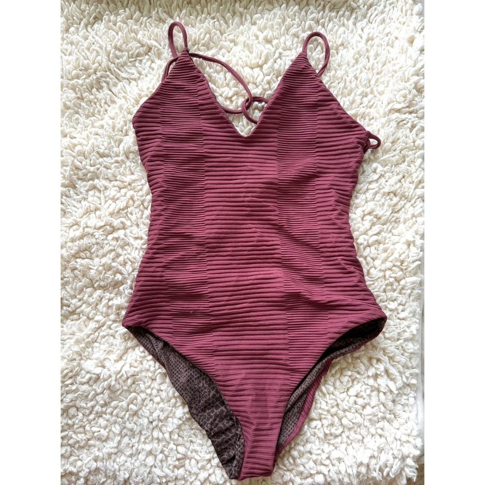 ACACIA Reece one piece in Rouge Dual Rib